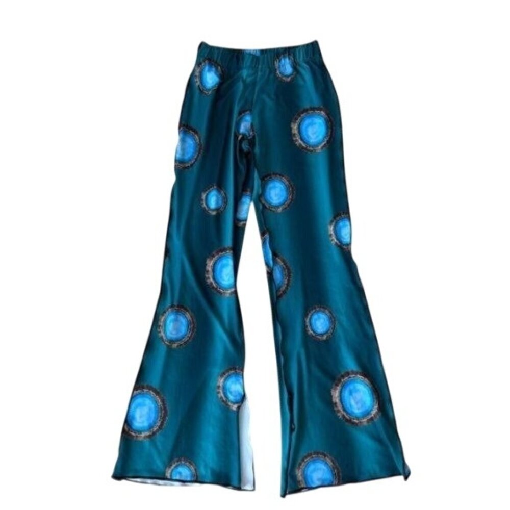 ANIM LIVING Ankle-Slit Flare Pants in Bizu